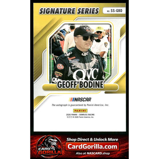 2026 Donruss #SS-GBD Geoff Bodine Signature Series Diamond Platinum #1/1