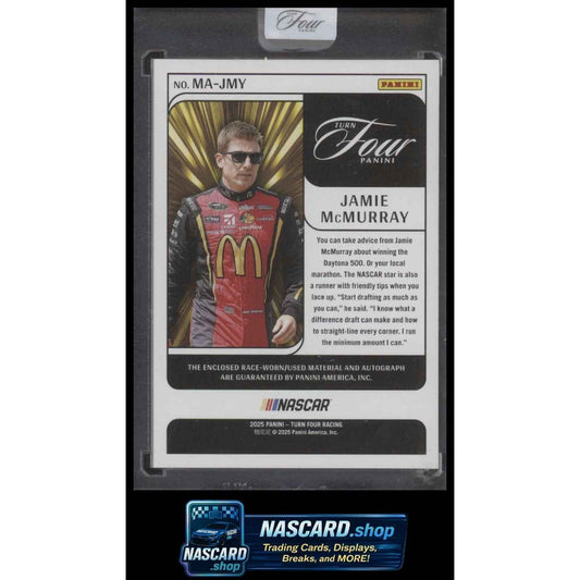 2025 Panini Turn Four #MA-JMY Jamie McMurray Memorabilia Autographs Blue #/49