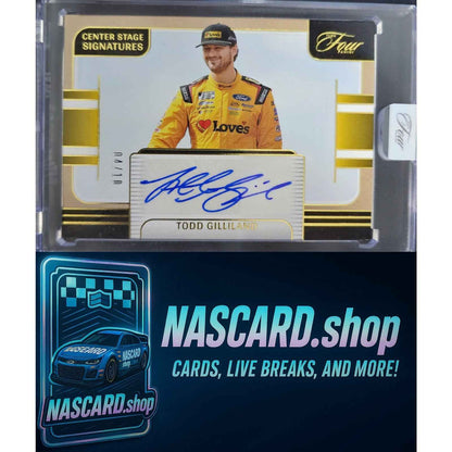 2025 Panini Turn Four #CSS-TGD Todd Gilliland Center Stage Signatures Gold #/10