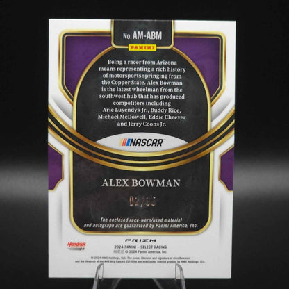 2024 Panini Select -Autographed Memorabilia Blue Prizm Alex Bowman /35