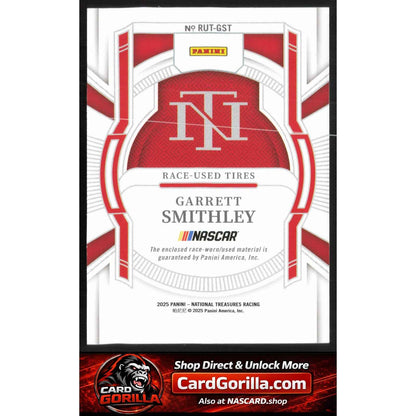 2025 Panini National Treasures #RUT-GST Garrett Smithley Race Used Tires #/99