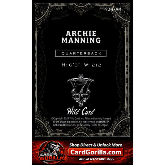 2024 Wild Card 7 Card Studs Jokers Wild Archie Manning #1/1
