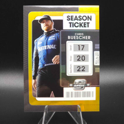 2022 Panini Chronicles - Contenders Optic Gold Prizm #1 Chris Buescher /10 - NASCARD.shop