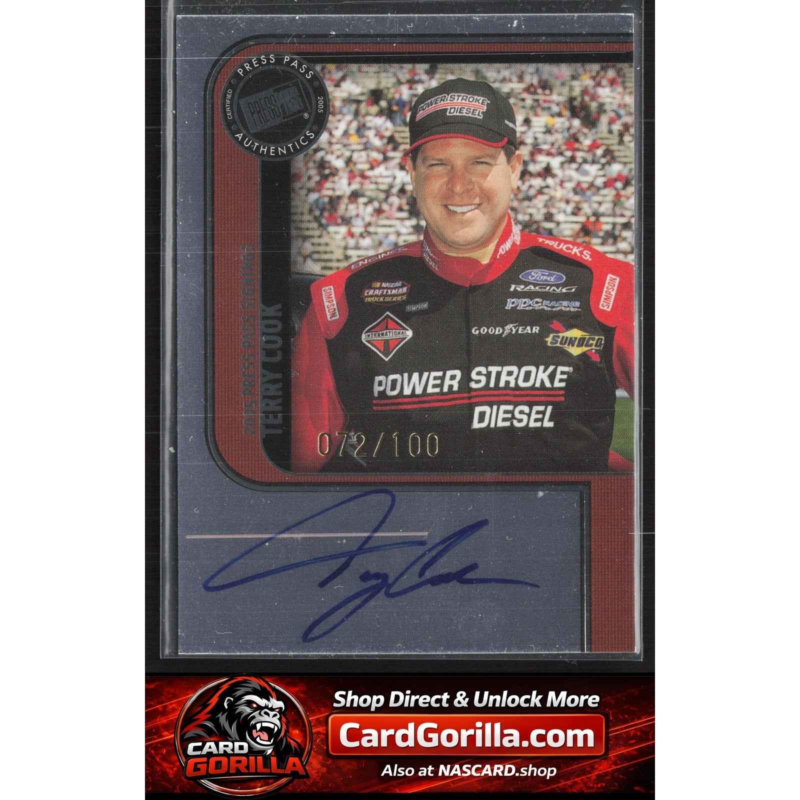 2005 Press Pass #NNO Terry Cook Signings Platinum #/100