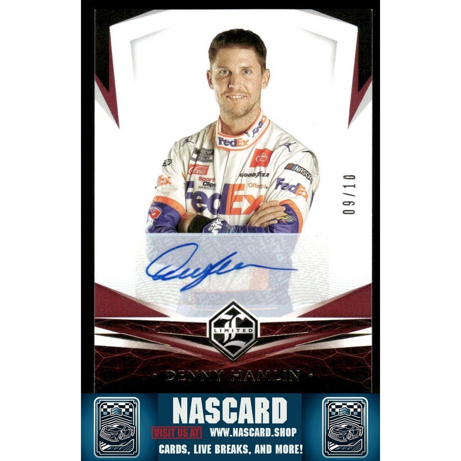 2021 Panini Chronicles - Limited Denny Hamlin #16 Gold Autographs /10 (AU) - NASCARD.shop