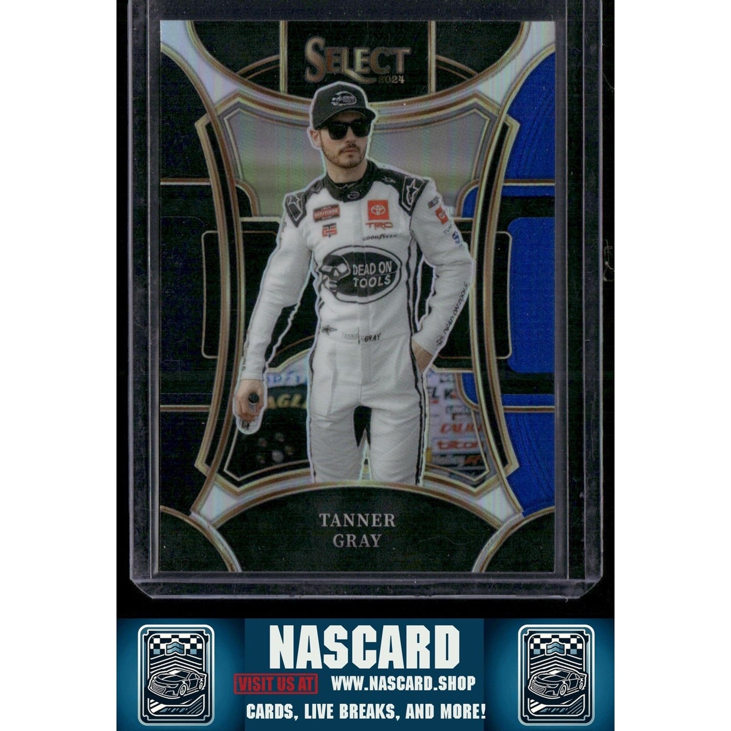2024 Panini Select Trackside #224 Tanner Gray Black and Blue Prizms #/49 - NASCARD.shop