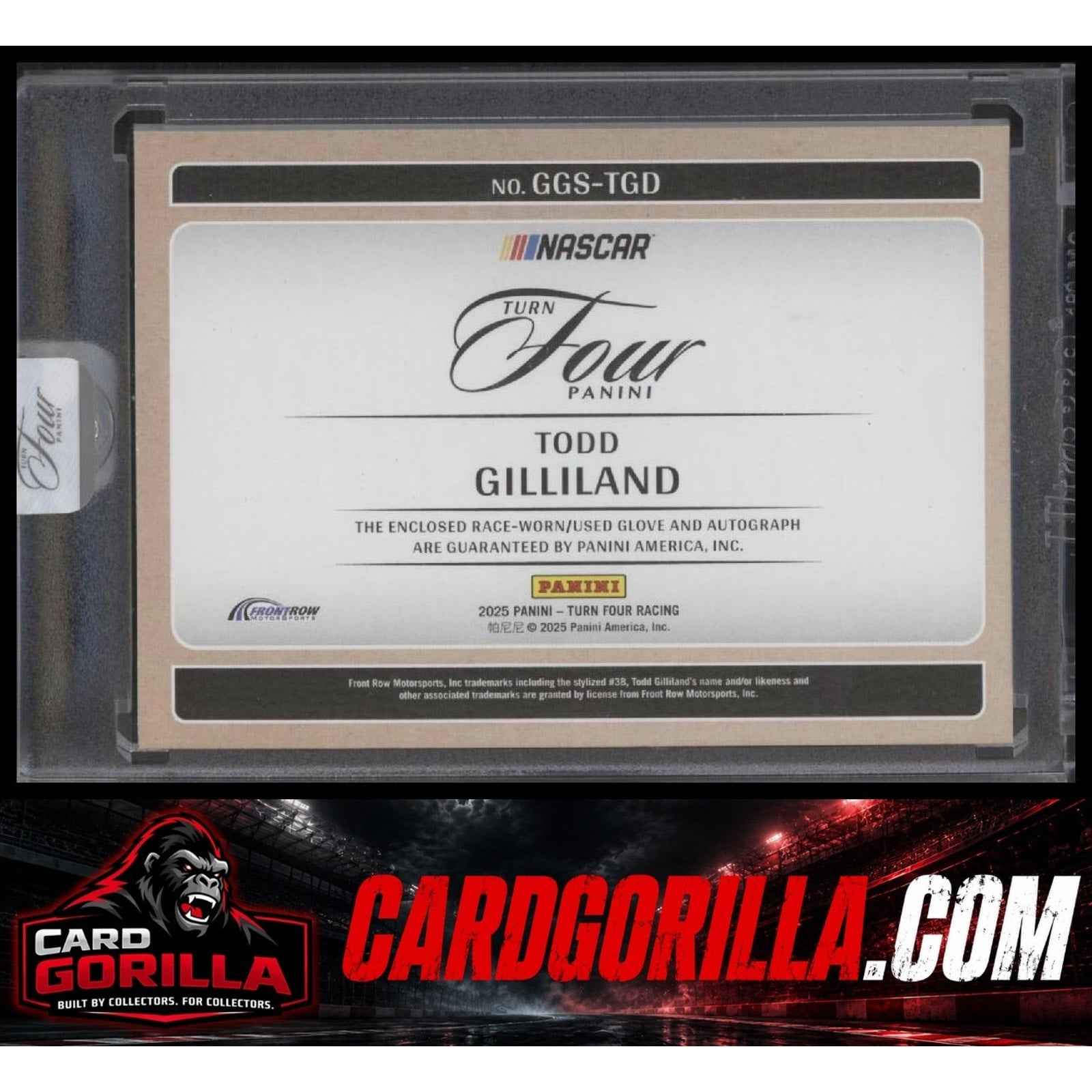 2025 Panini Turn Four #GGS-TGD Todd Gilliland Get a Grip Signatures #/25