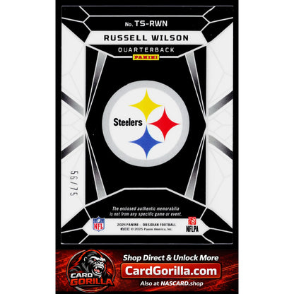 2024 Panini Obsidian #TS-RWN Russell Wilson Trifecta Swatches Red #/75