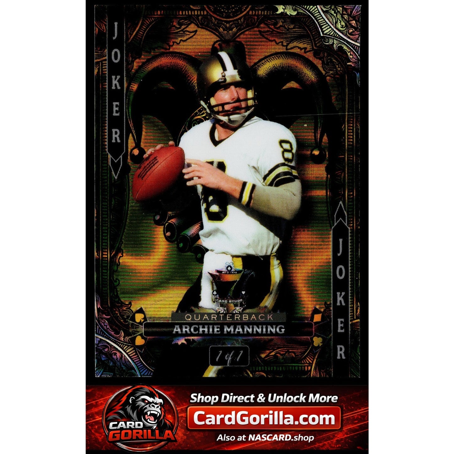 2024 Wild Card 7 Card Studs Jokers Wild Archie Manning #1/1