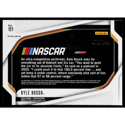 2025 Panini Prizm #121 Kyle Busch Red #/249