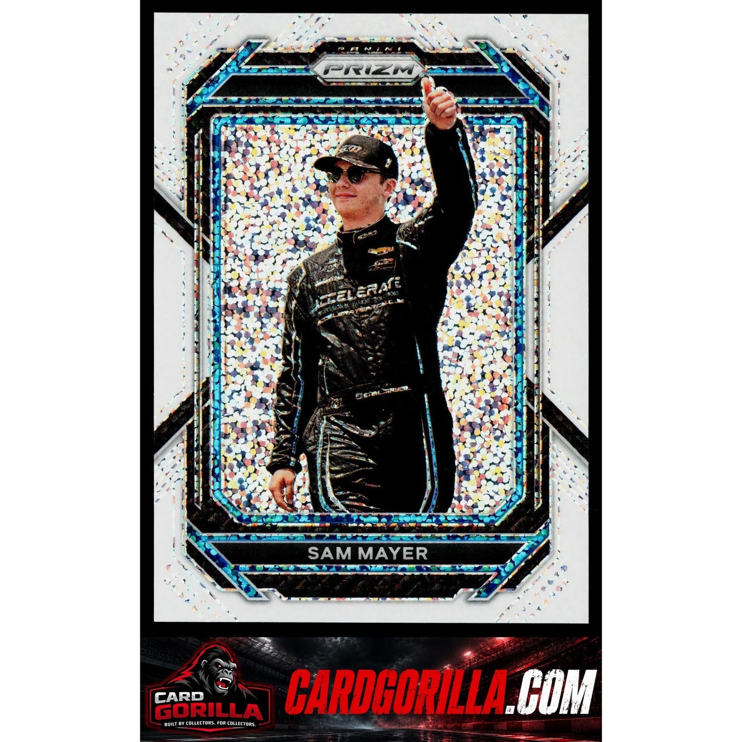 2023 Panini Prizm #33 Sam Mayer White Sparkle Prizm