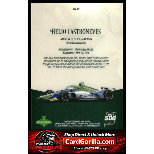 2025 Parkside Indy 500 Pacific #10 Helio Castroneves