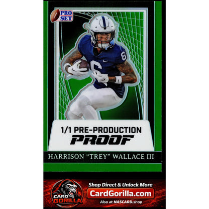 2024 Pro Set Metal #NNO Harrison Wallace III Green Pre-Production Proofs #1/1