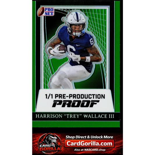 2024 Pro Set Metal #NNO Harrison Wallace III Green Pre-Production Proofs #1/1