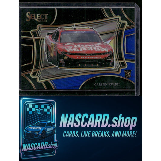2024 Panini Select #200 Carson Kvapil Black and Blue Prizms #/49 RC - NASCARD.shop