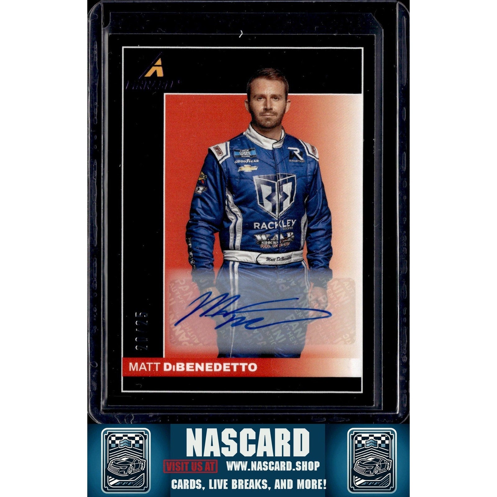 2022 Panini Chronicles #18 Matt DiBenedetto Pinnacle Autographs Purple - NASCARD.shop