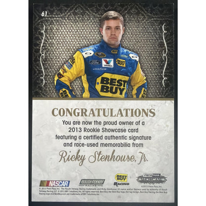 2013 Press Pass Rookie Showcase #61 Ricky Stenhouse Jr. 58/75 Auto