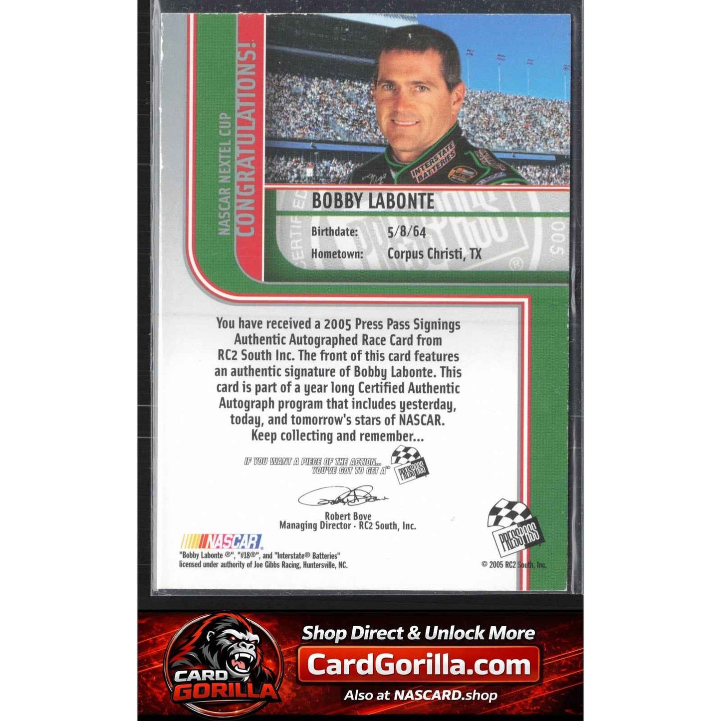 2005 Press Pass #NNO Bobby Labonte Signings Platinum