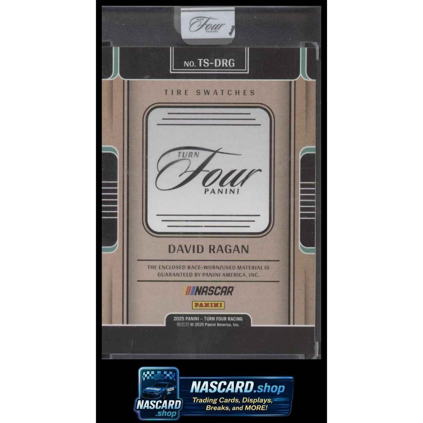2025 Panini Turn Four #TS-DRG David Ragan Tire Swatches Red #/25