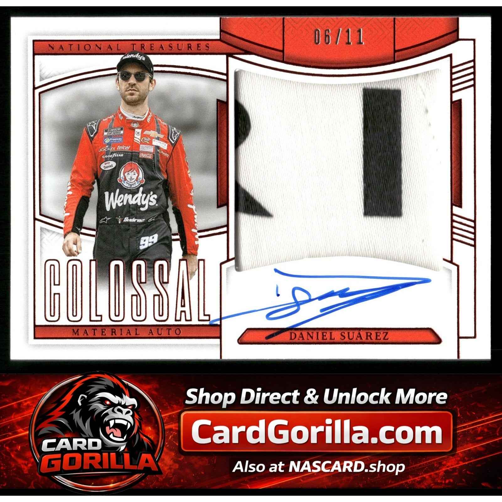2025 Panini National Treasures Daniel Suarez Colossal Material Auto Red #/11