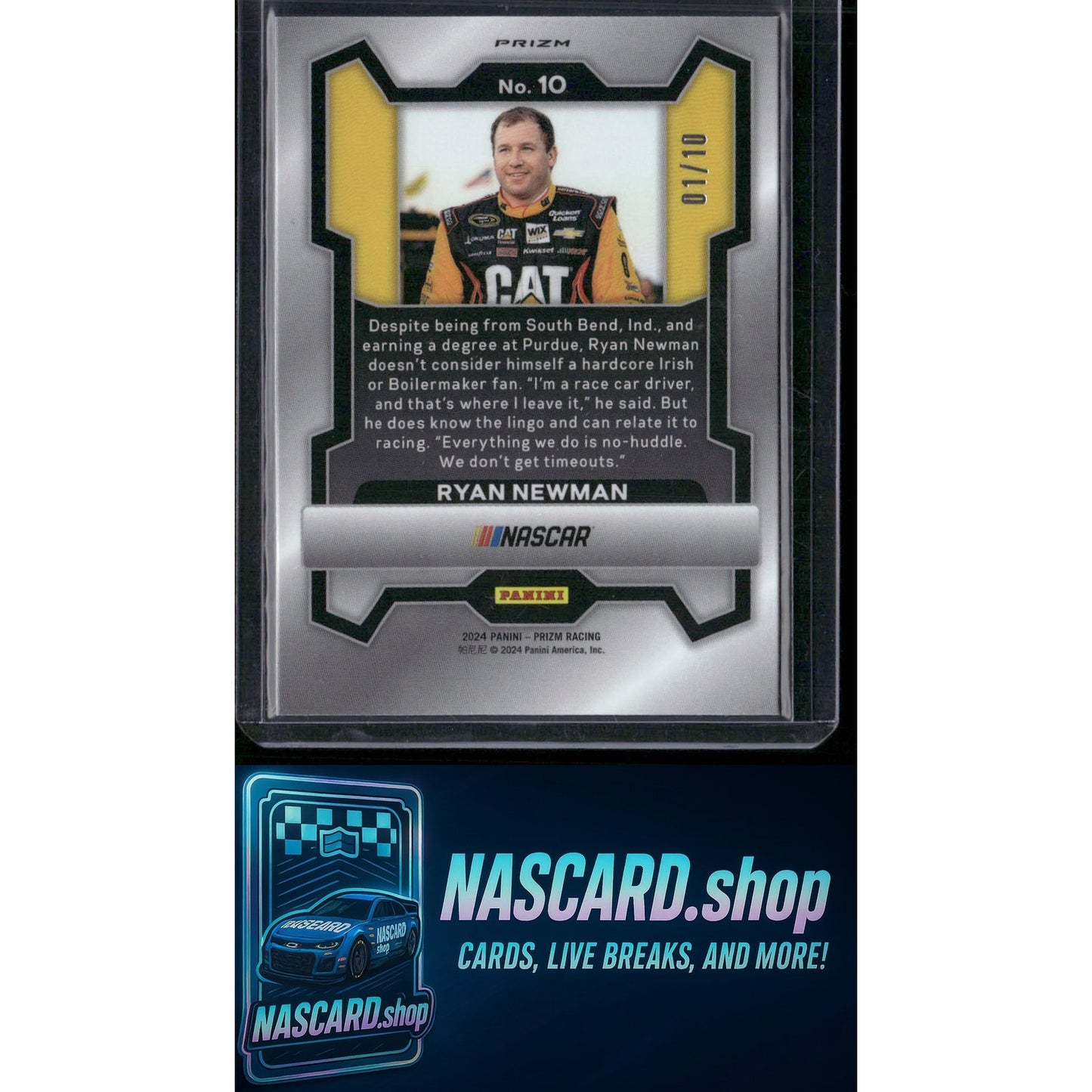 2024 Panini Prizm #10 Ryan Newman Gold #01/10 - Card Gorilla