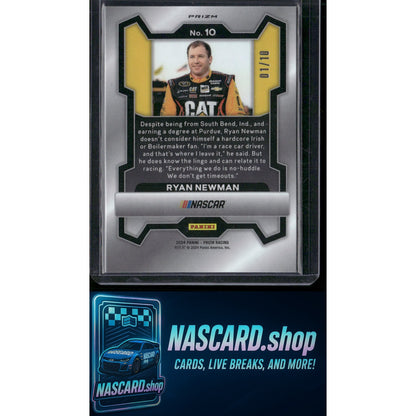 2024 Panini Prizm #10 Ryan Newman Gold #01/10 - Card Gorilla