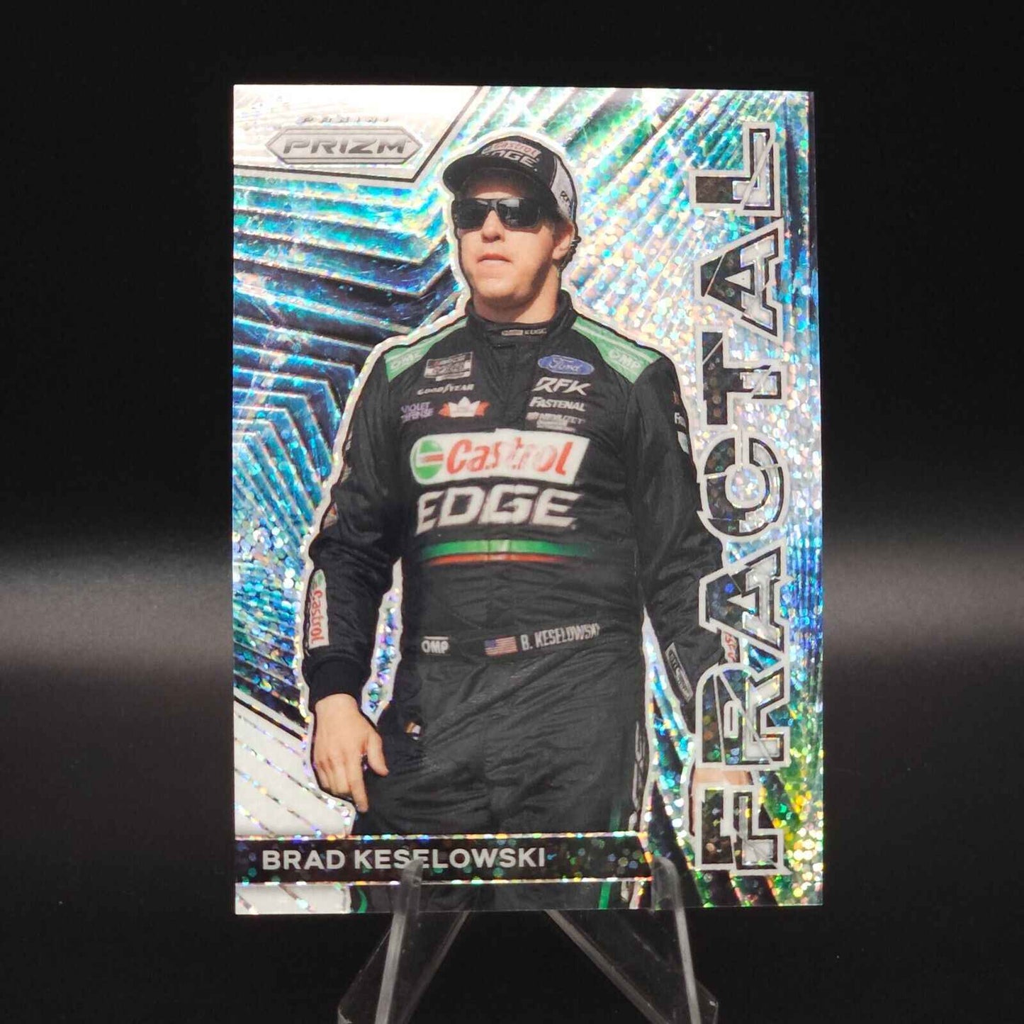 2023 Panini Prizm - Fractal White Sparkle Prizm Brad Keselowski #F6 Silver Prizm - NASCARD.shop
