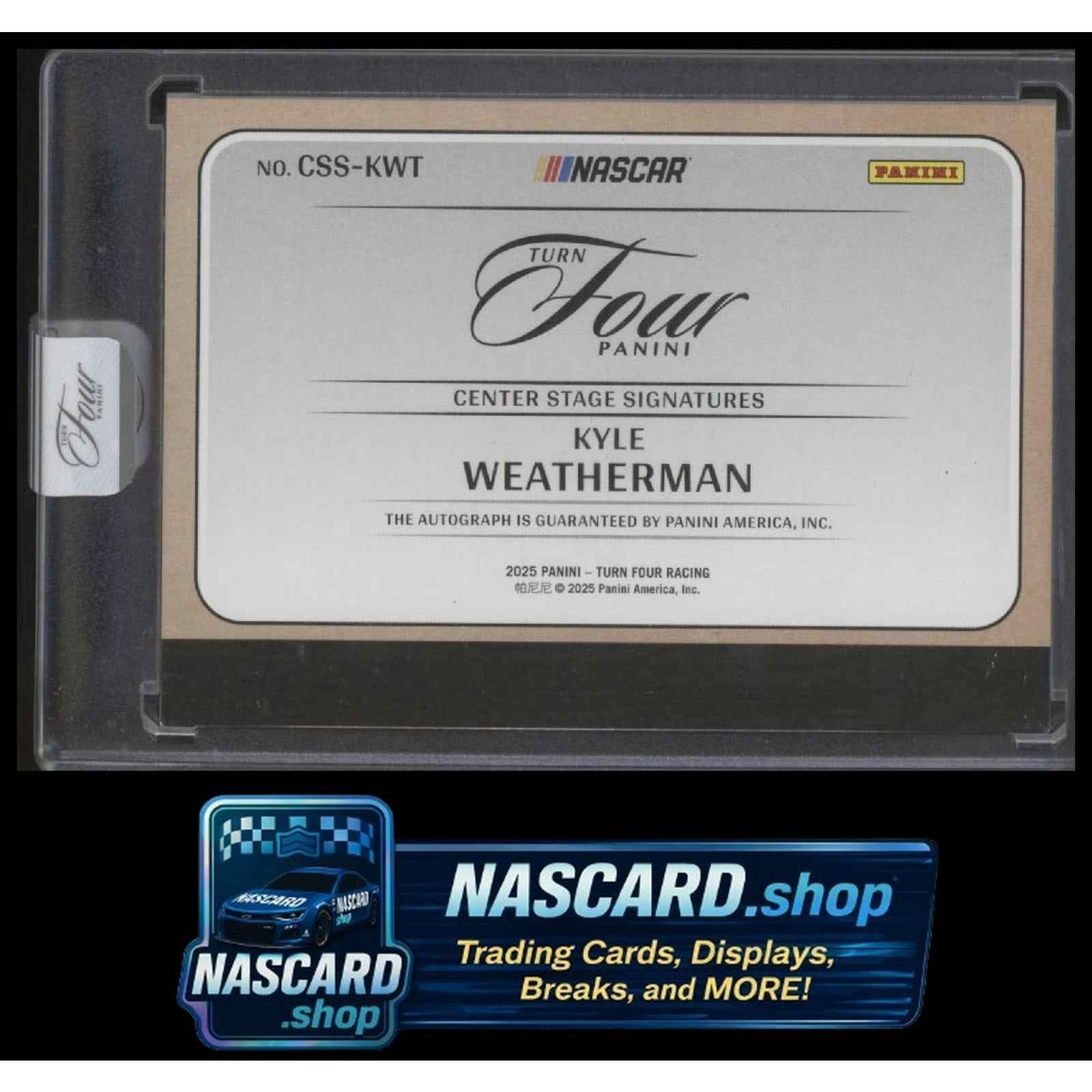 2025 Panini Turn Four Kyle Weatherman Center Stage Signatures Holo Silver #/75