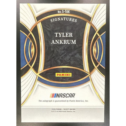 2026 Panini Select NASCAR Tyler Ankrum #S-TAK Signatures Auto