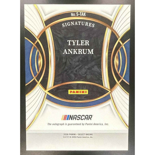 2026 Panini Select NASCAR Tyler Ankrum #S-TAK Signatures Auto