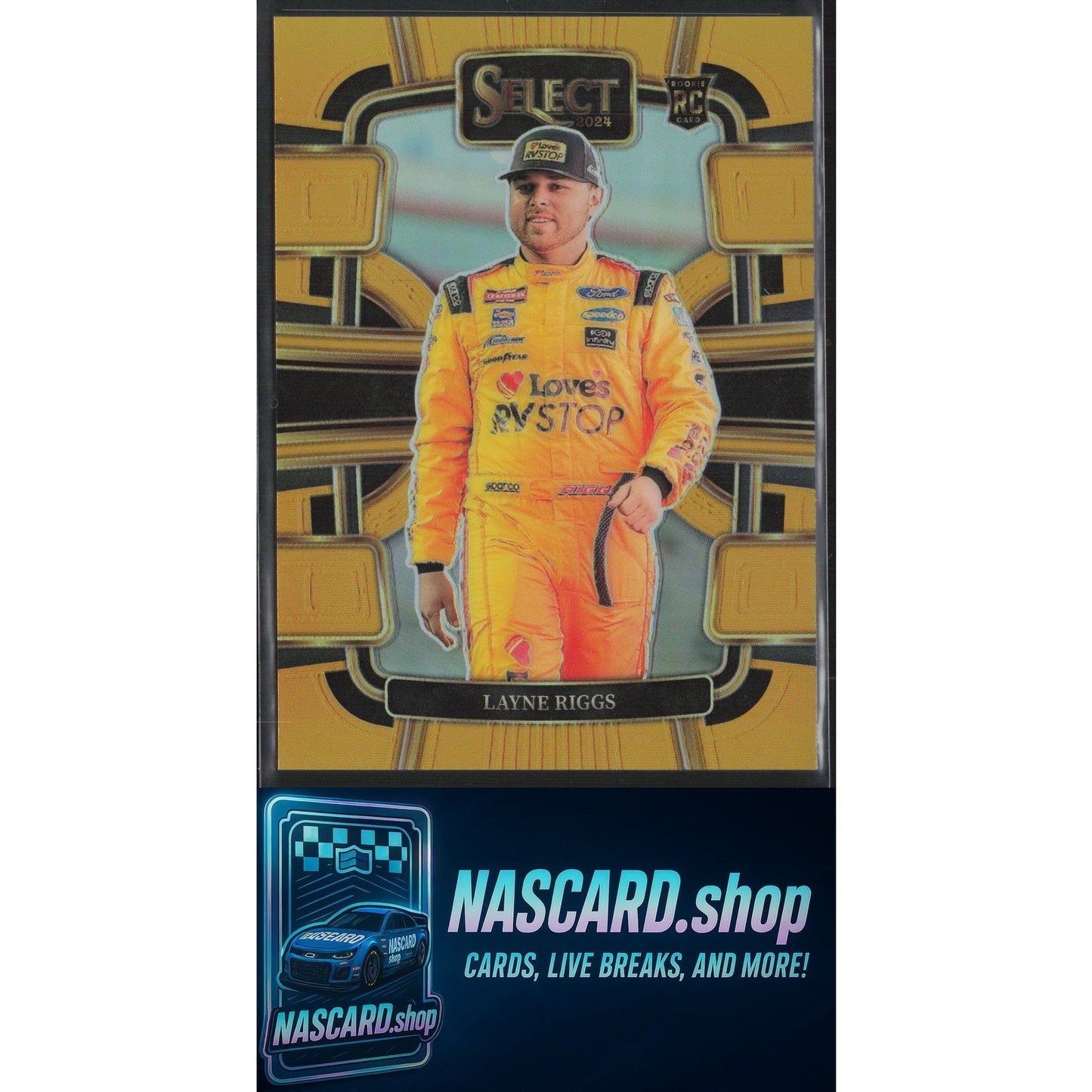 2024 Panini Select #27 Layne Riggs Gold Prizms #/10 RC