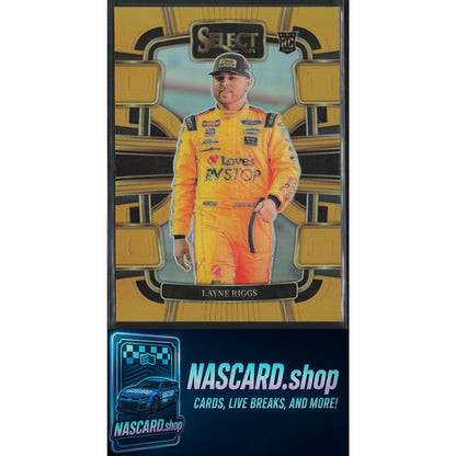 2024 Panini Select #27 Layne Riggs Gold Prizms #/10 RC