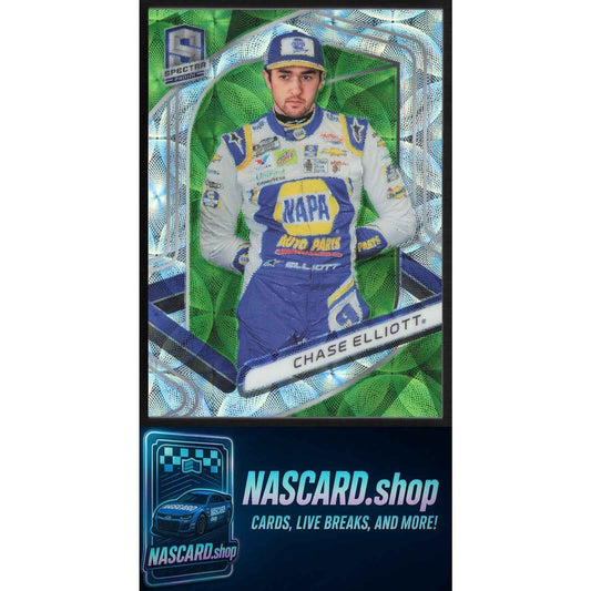 2020 Panini Chronicles #24 Chase Elliott Spectra Neon Green Kaleidoscope #/49