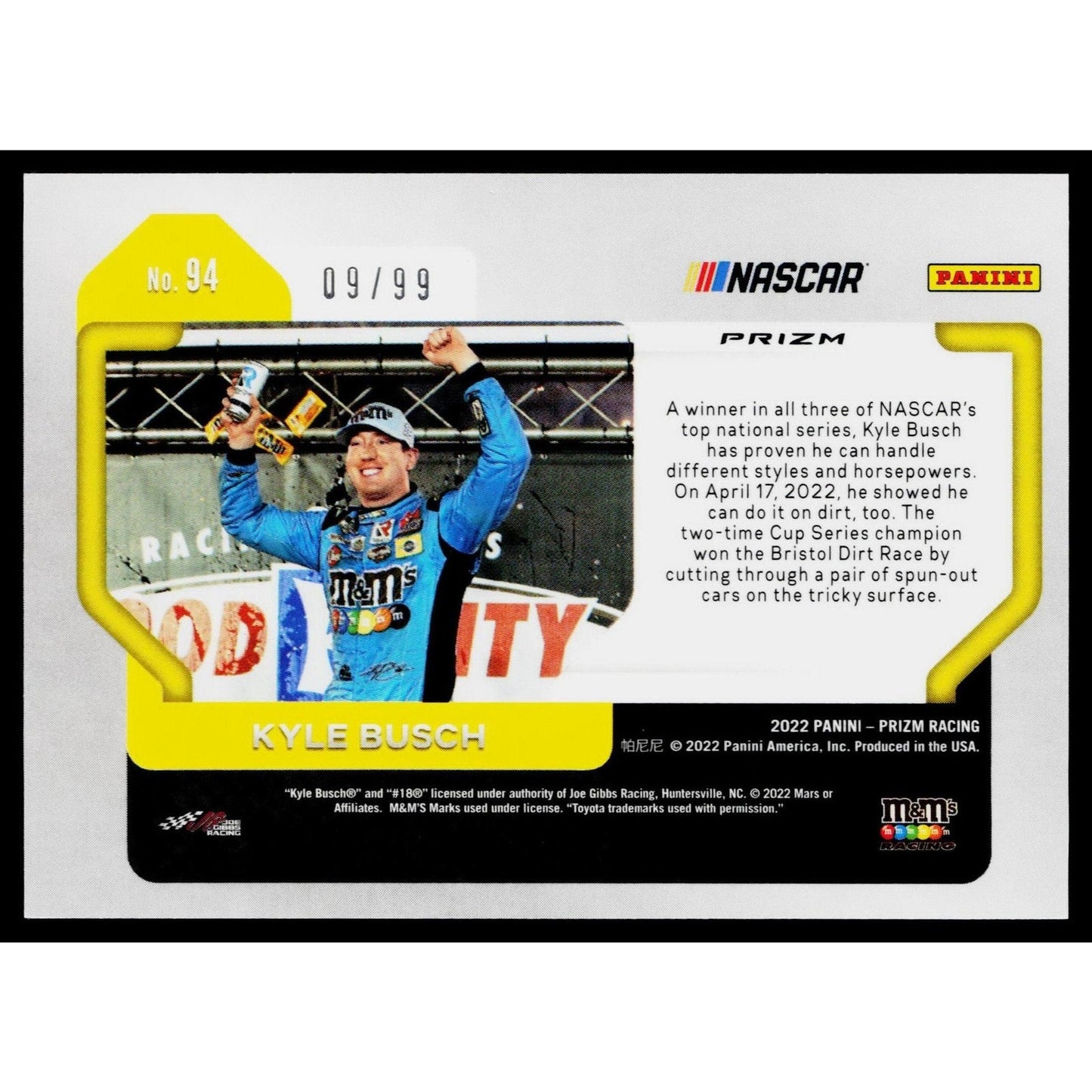 2022 Panini Prizm #94 Kyle Busch Carolina Blue Scope #/99