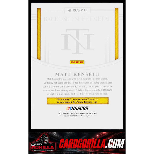 2024 Panini National Treasures Matt Kenseth Race Used Sheet Metal Blue #/75
