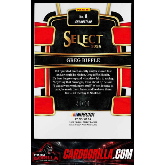 2024 Panini Select #8 Greg Biffle White Prizms #/99