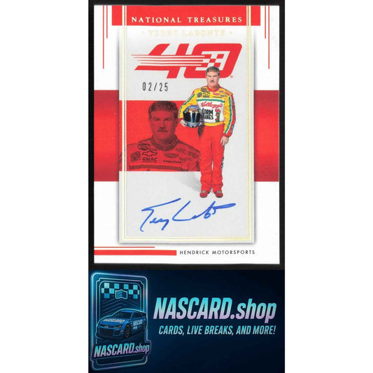 2024 National Treasures Terry Labonte Hendrick 40th Signatures Holo Silver #/25
