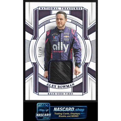 2025 Panini National Treasures #RUT-ABN Alex Bowman Race Used Tires Blue #/75
