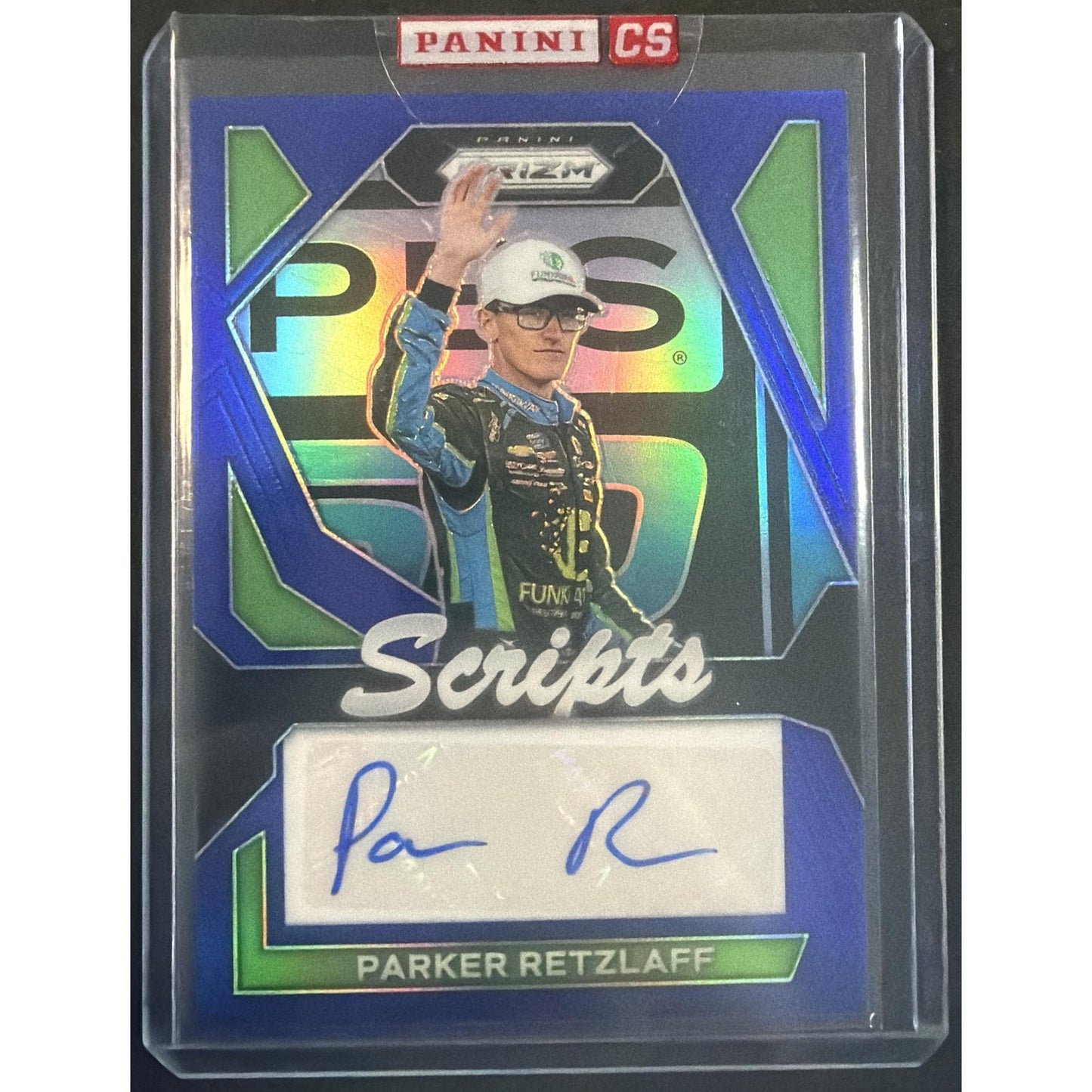 2024 Panini Prizm Parker Retzlaff #S-PRF Scripts Blue Prizms 5/49 Auto
