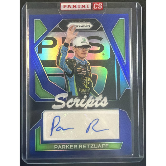 2024 Panini Prizm Parker Retzlaff #S-PRF Scripts Blue Prizms 5/49 Auto