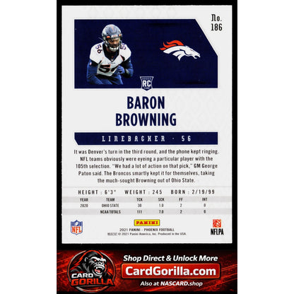 2021 Panini Phoenix #186 Baron Browning Fire Burst