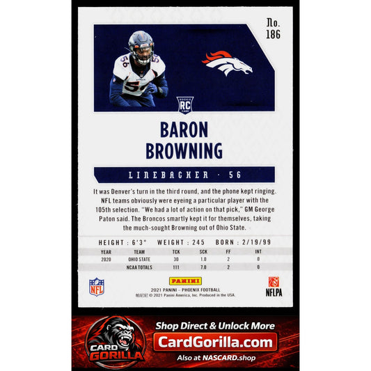 2021 Panini Phoenix #186 Baron Browning Fire Burst