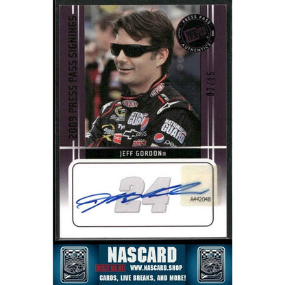 2009 Press Pass Signings Authentic Autograph Jeff Gordon #129 Purple /15 - NASCARD.shop