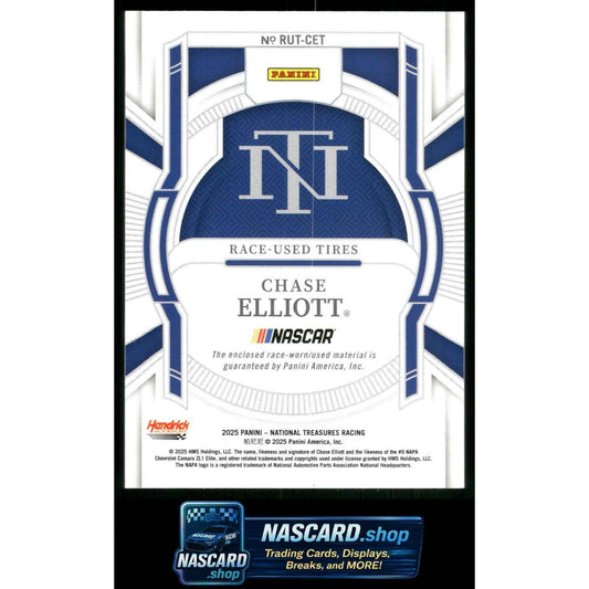 2025 Panini National Treasures #RUT-CET Chase Elliott Race Used Tires #/99
