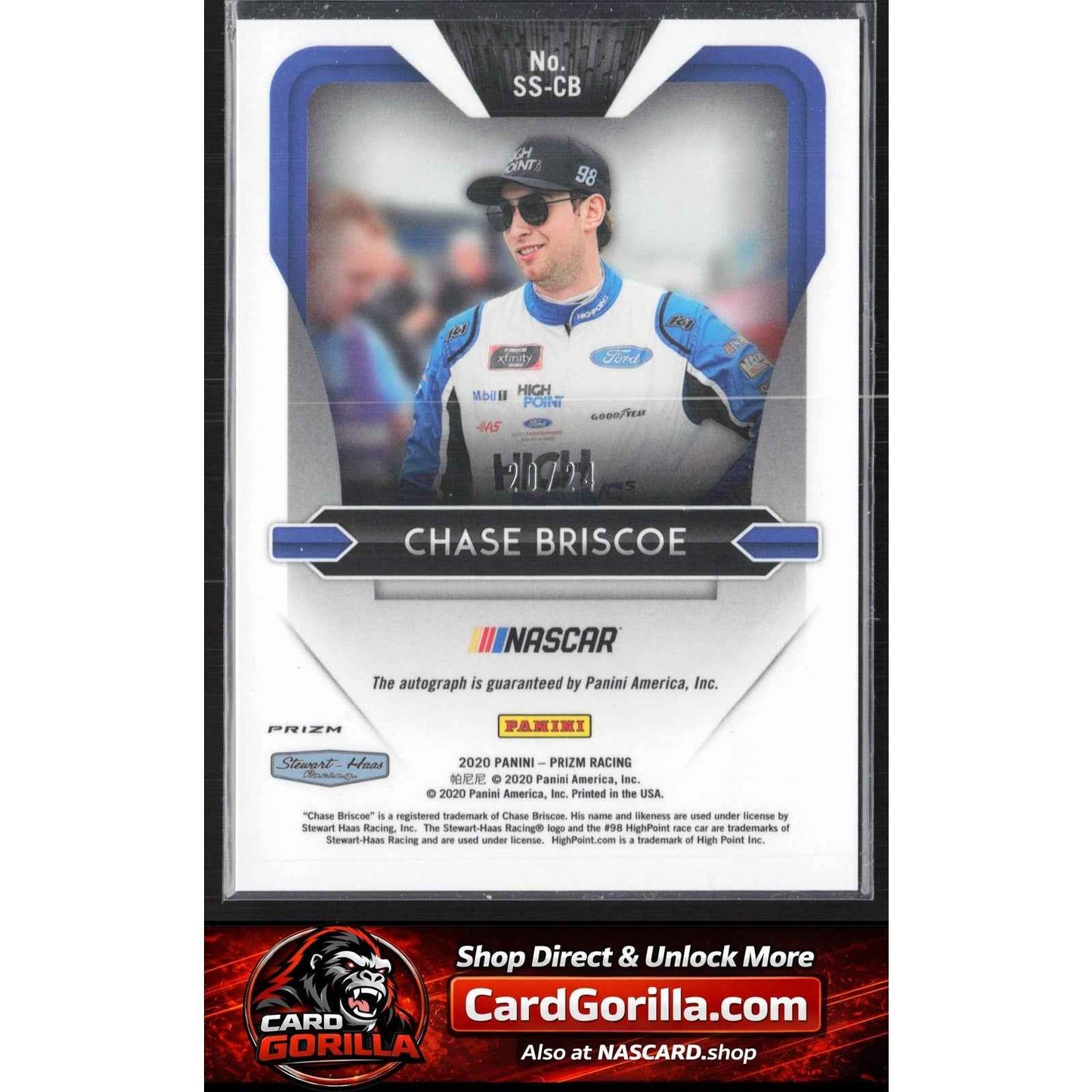 2020 Panini Prizm #SS-CB Chase Briscoe Signing Sessions Rainbow Prizm #/24