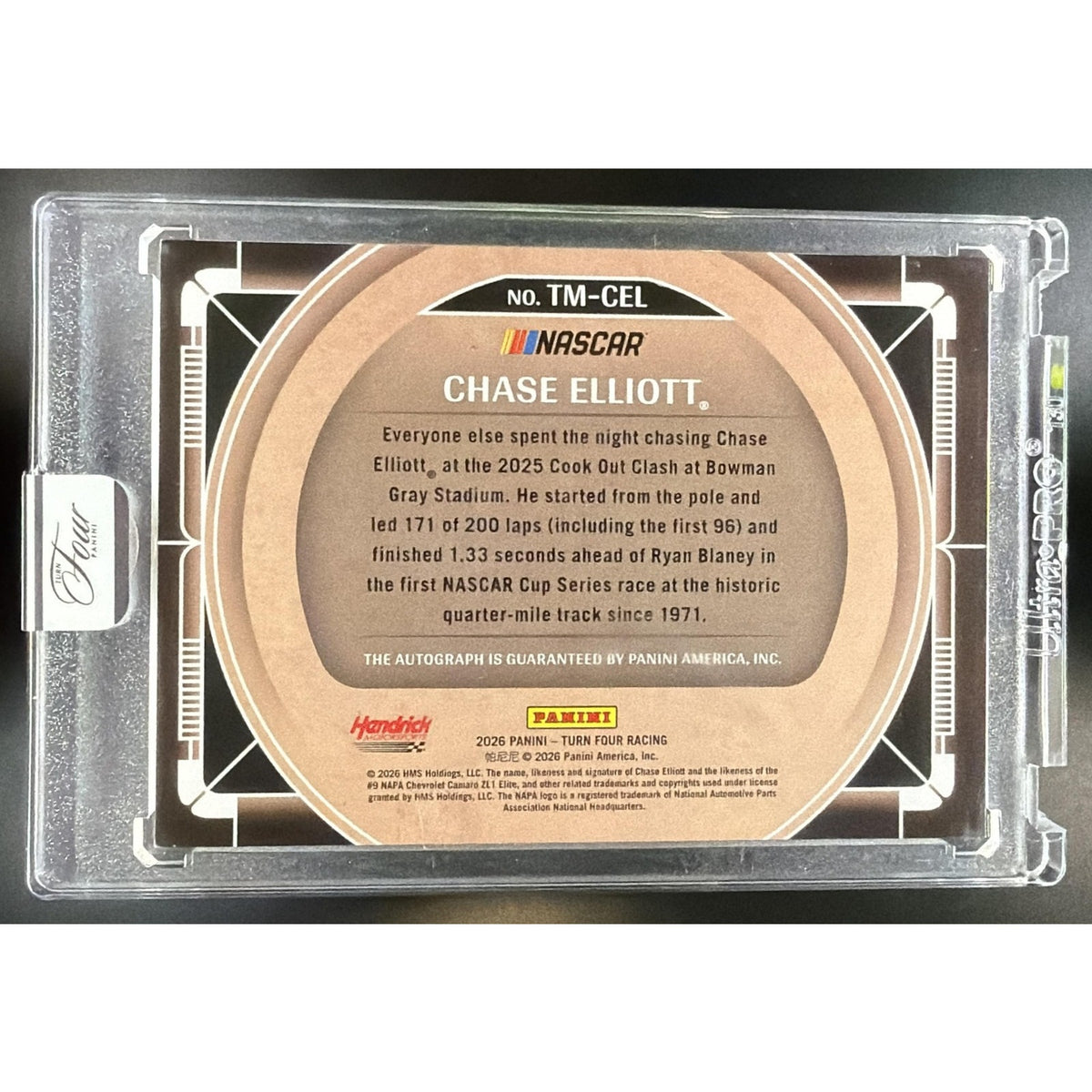 2026 Panini Turn Four Racing Chase Elliott #TM-CEL Timeless Moments /25 Auto