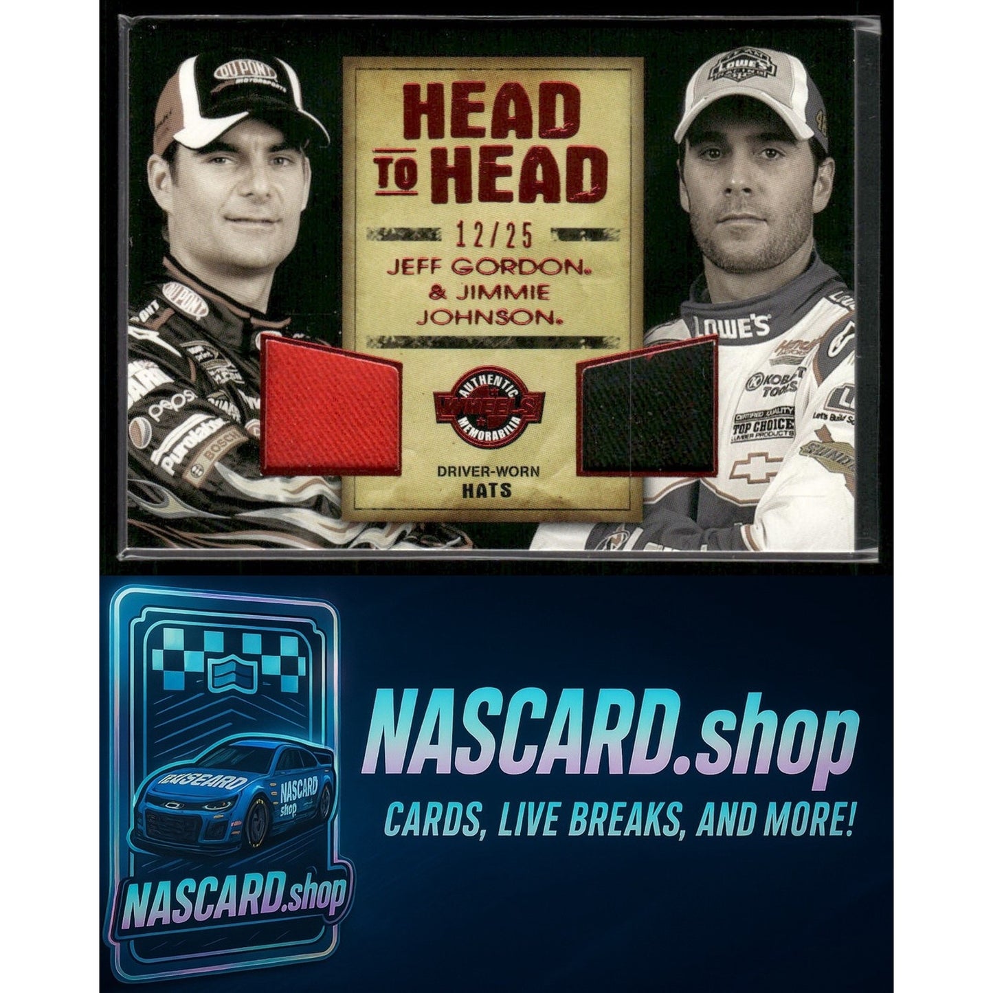 2010 Wheels Main Event Jeff Gordon Jimmie Johnson Head to Head Red #/25 - Card Gorilla
