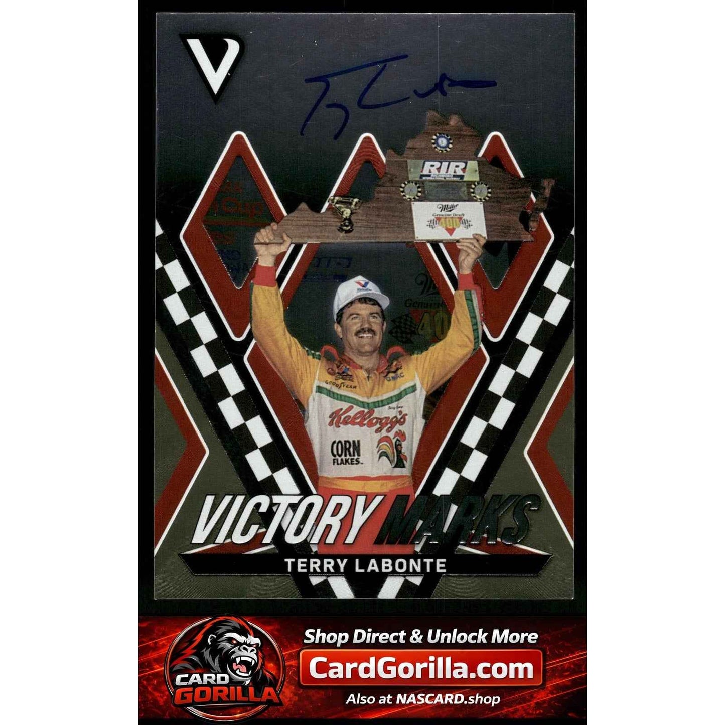 2018 Panini Victory Lane #VM-TL Terry Labonte Victory Marks Gold #/99