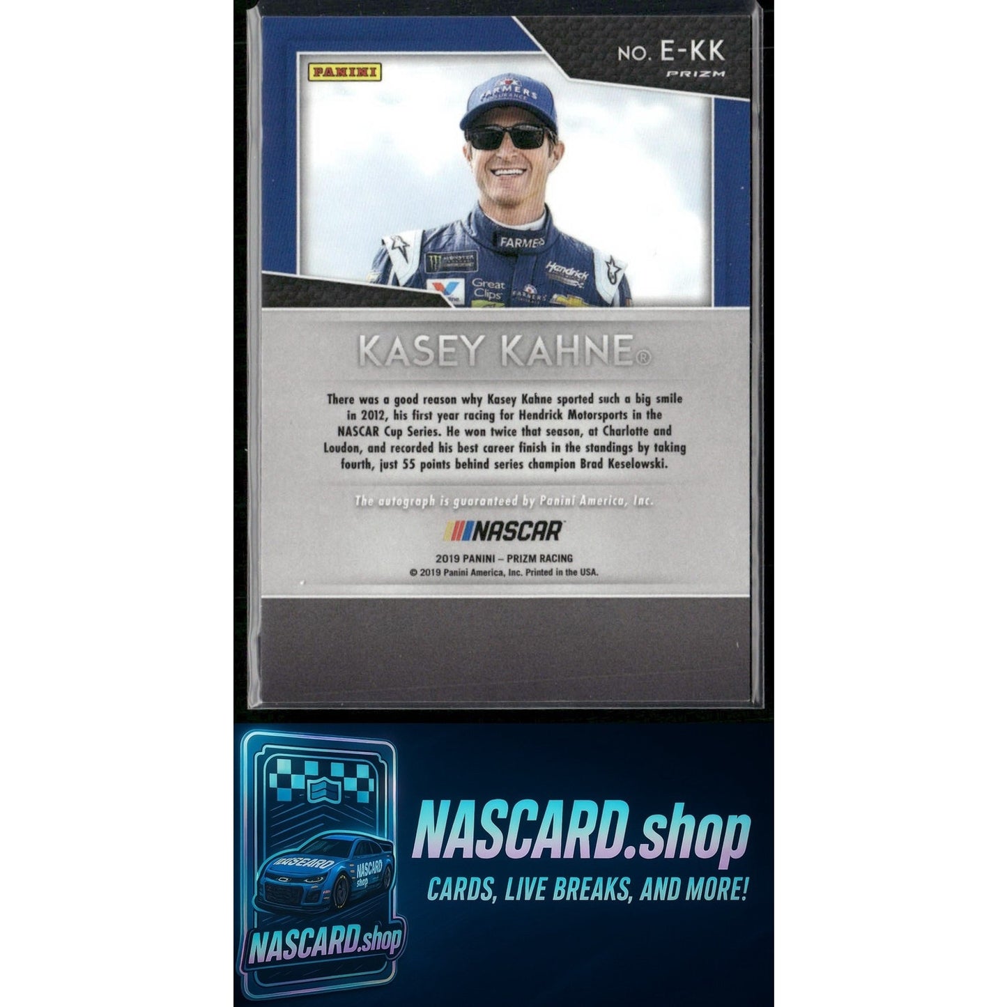 2019 Panini Prizm #E-KK Kasey Kahne Endorsements Red White and Blue Prizm