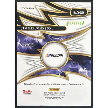 2025 Panini Select Jimmie Johnson #20 Selective Swatches Blue Prizm 22/35